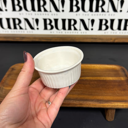 TINY WHITE DISH {THRIFTY FLAMES}