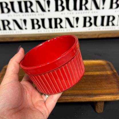 BRIGHT RED BOWL {THRIFTY FLAMES}