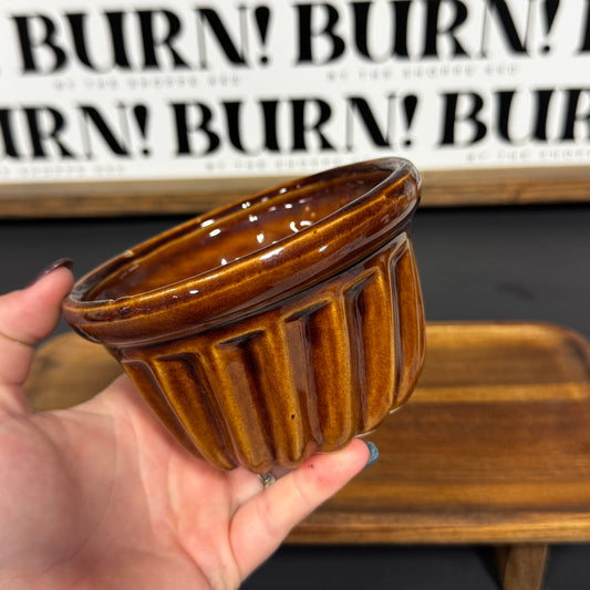 WAVY BROWN BOWL {THRIFTY FLAMES}