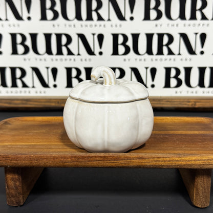 WHITE PUMPKIN WITH LID {THRIFTY FLAMES}