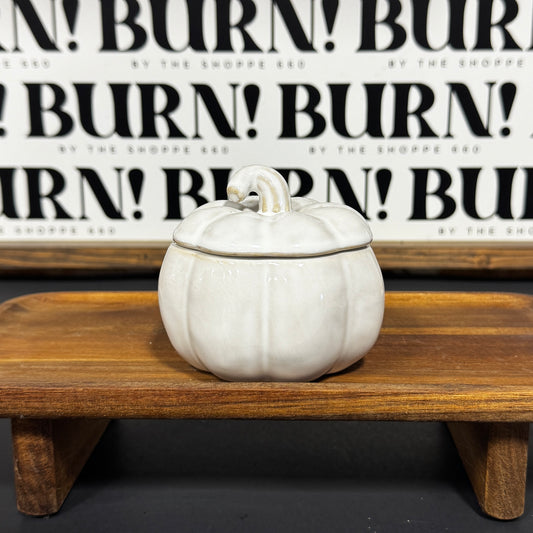 WHITE PUMPKIN WITH LID {THRIFTY FLAMES}