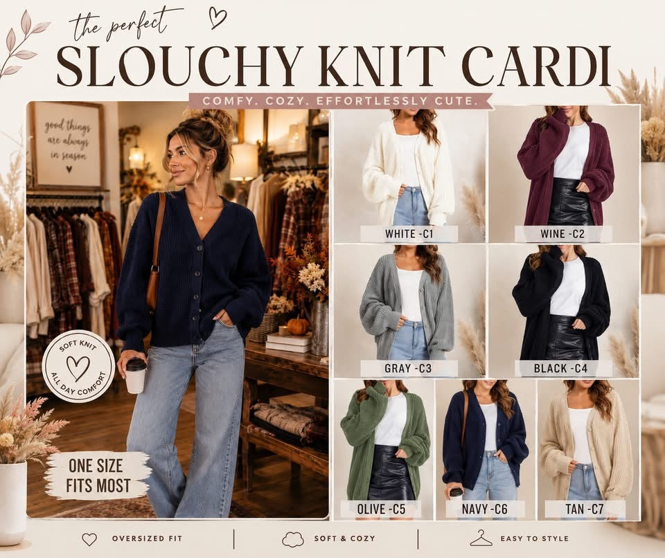 THE SLOUCHY KNIT CARDIGAN (PREORDER 9/12)
