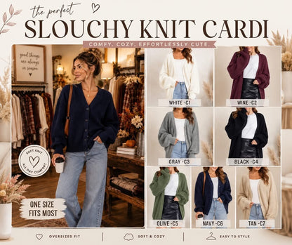THE SLOUCHY KNIT CARDIGAN (PREORDER 9/12)