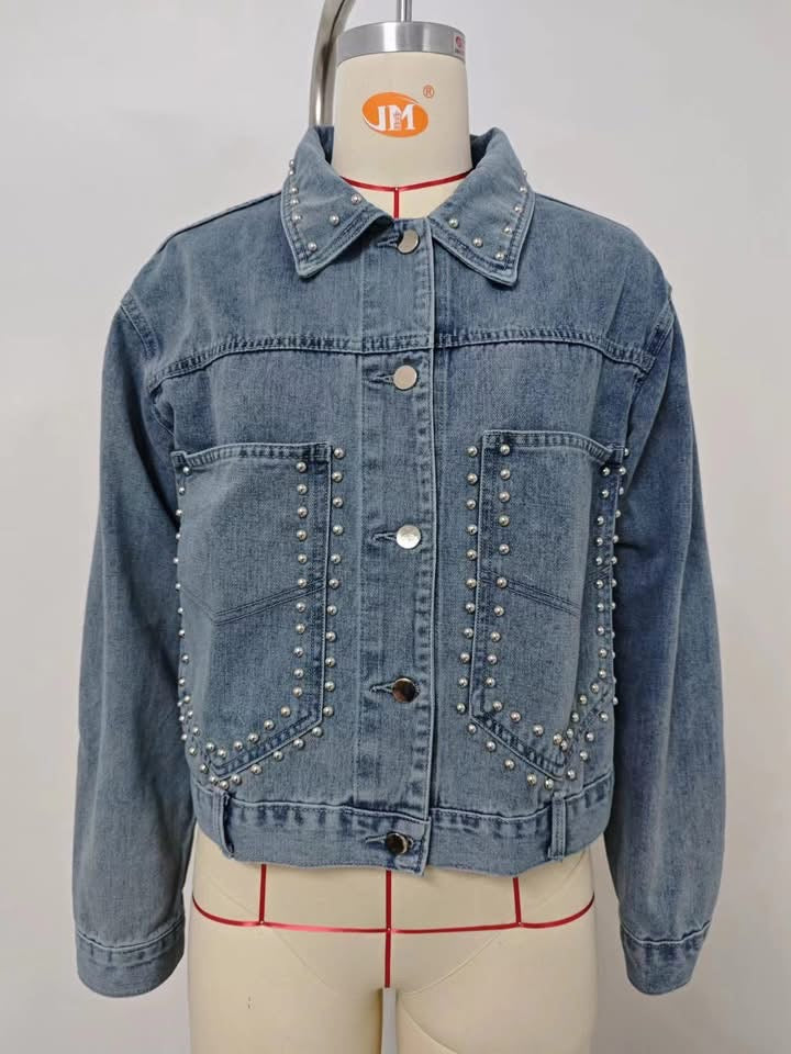 STUDDED JEAN JACKET (PREORDER 8/8)
