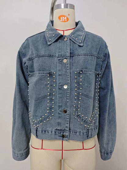 STUDDED JEAN JACKET (PREORDER 8/8)