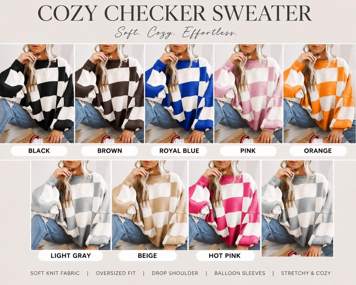 THE CHECKERED SWEATER (PREORDER 8/15)