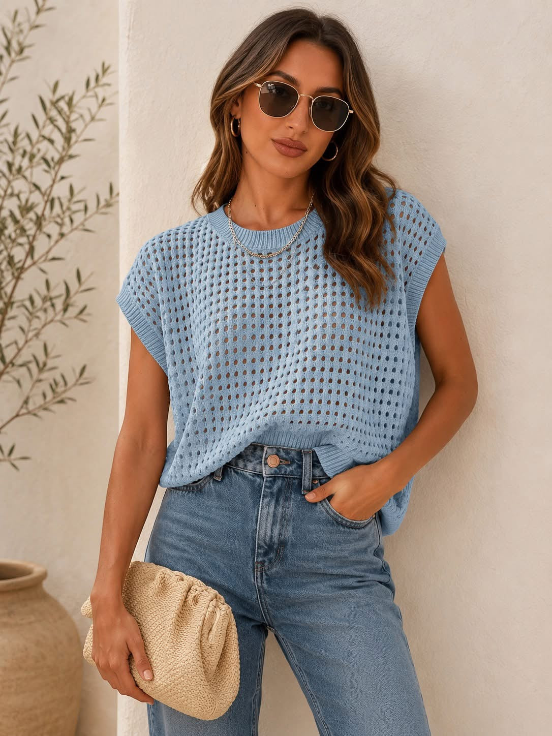 THE BRIELLE OPEN-KNIT SWEATER (PREORDER 6/27)