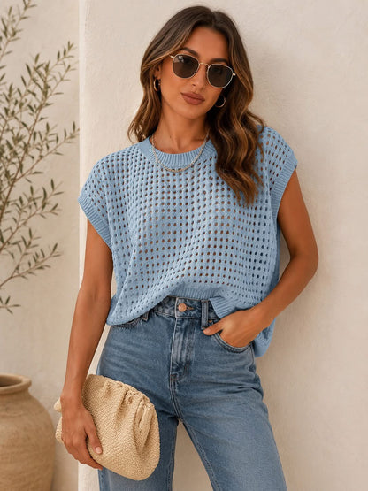 THE BRIELLE OPEN-KNIT SWEATER (PREORDER 6/27)