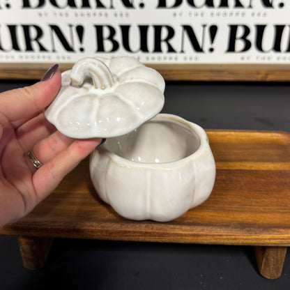 WHITE PUMPKIN WITH LID {THRIFTY FLAMES}