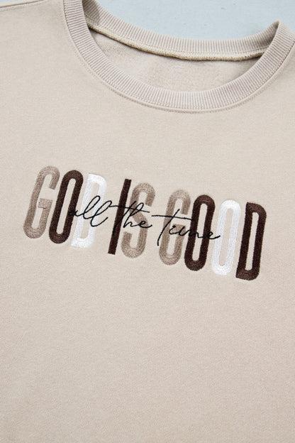 GOD IS GOOD EMBROIDERED CREW (PREORDER 9/26)