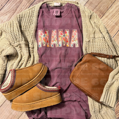 (FAUX EMBROIDERED) FLORAL MAMA