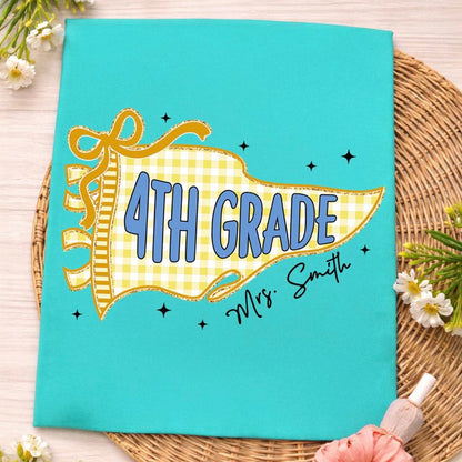 COLORFUL FLAG GRADES + TEACHER NAME (BACK TO SCHOOL SHOPPE DROP)