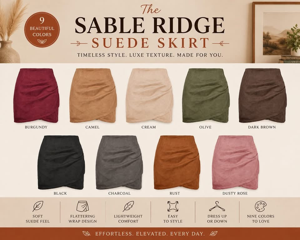 THE SABLE RIDGE SUEDE SKIRT (PREORDER 8/15)