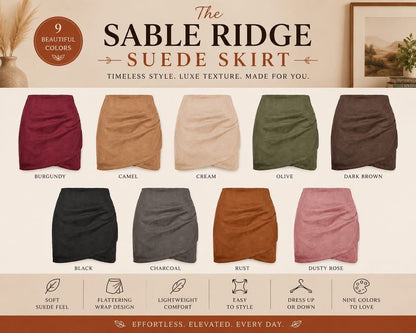 THE SABLE RIDGE SUEDE SKIRT (PREORDER 8/15)