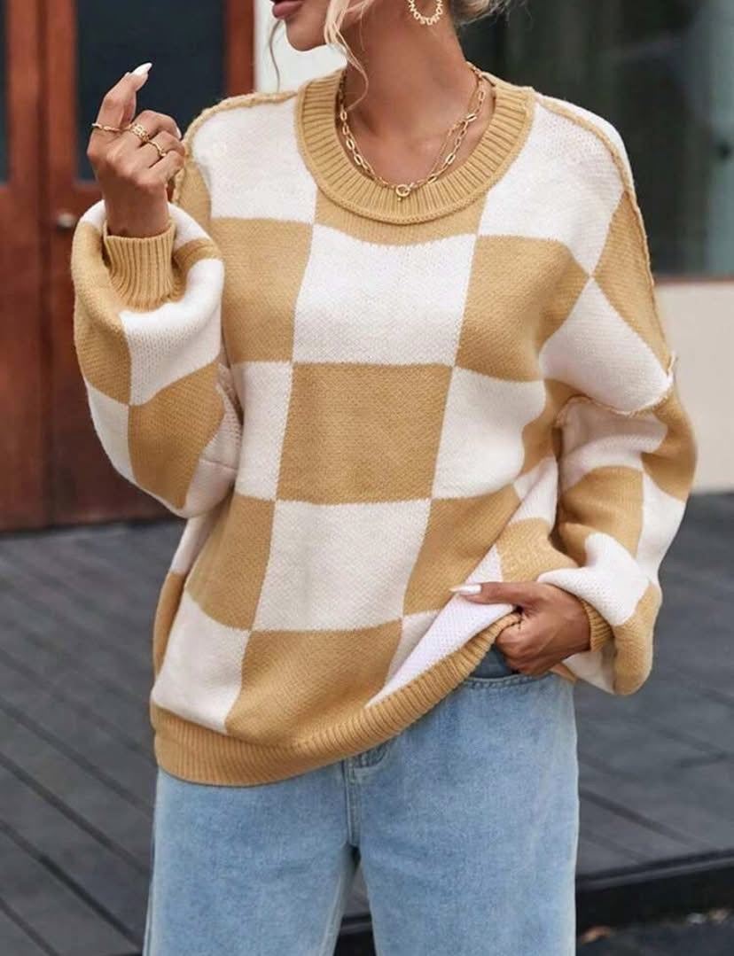 THE CHECKERED SWEATER (PREORDER 8/15)
