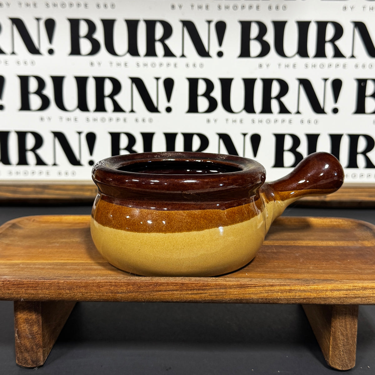 SOUP CROCK WITH HAND - NO LID {THRIFTY FLAMES}
