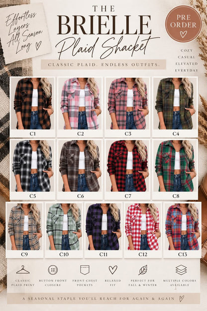 THE BRIELLE PLAID SHACKET (PREORDER 9/26)