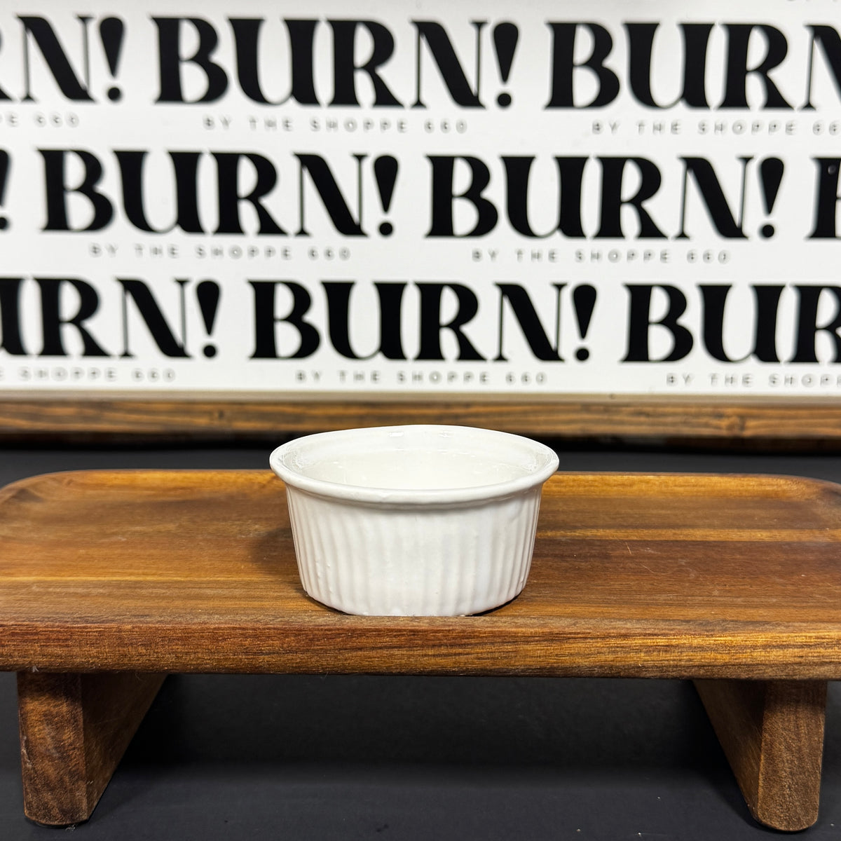 TINY WHITE DISH {THRIFTY FLAMES}