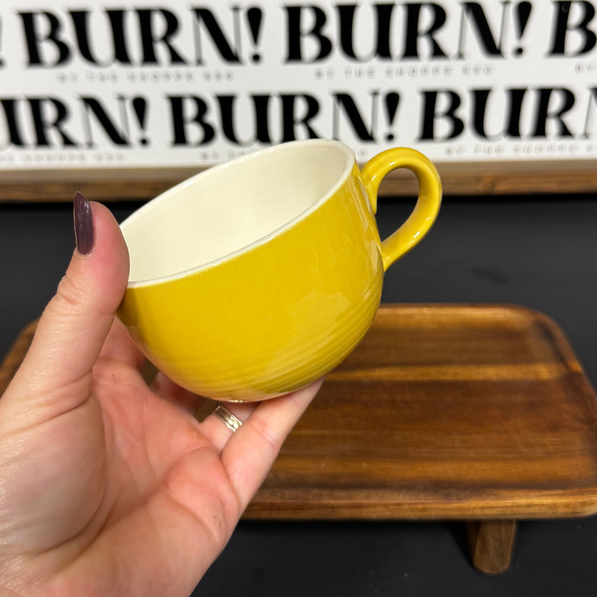 YELLOW MUG {THRIFTY FLAMES}