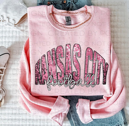 PINK GLITTER KANSAS CITY FOOTBALL (SHOPPE SAMPLE)