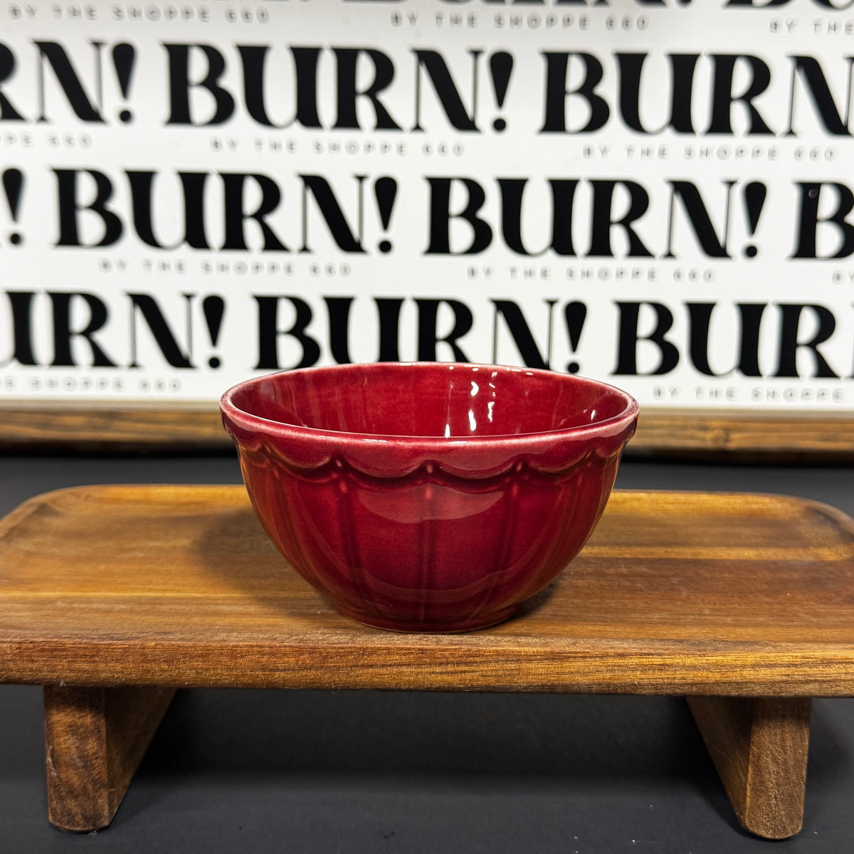 RED PRINTED BOWL {THRIFTY FLAMES}