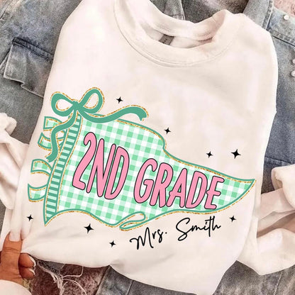 COLORFUL FLAG GRADES + TEACHER NAME (BACK TO SCHOOL SHOPPE DROP)