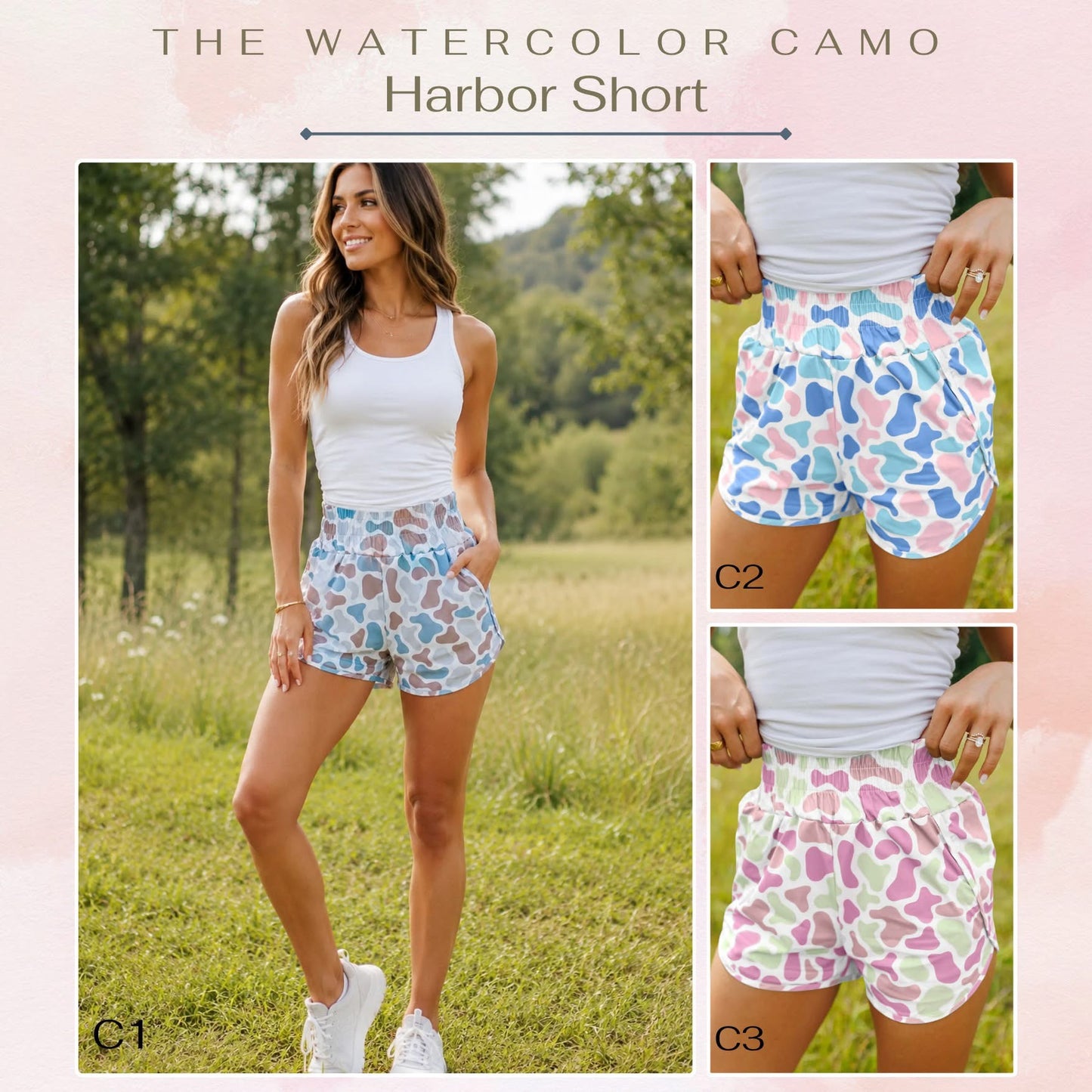 WATERCOLOR CAMO SHORTS (PREORDER 6/20)