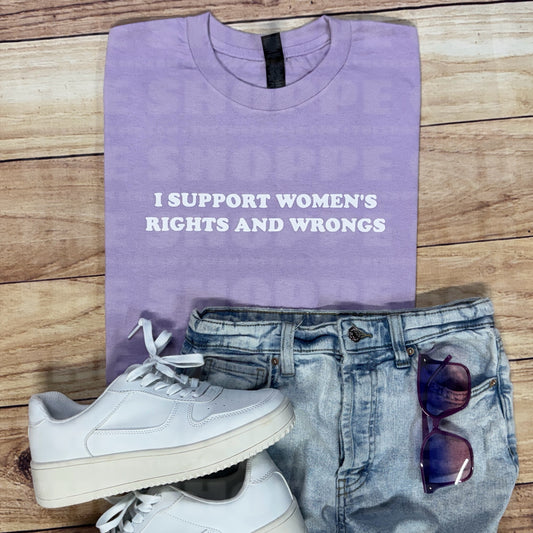 I SUPPORT WOMEN’S RIGHTS AND WRONGS