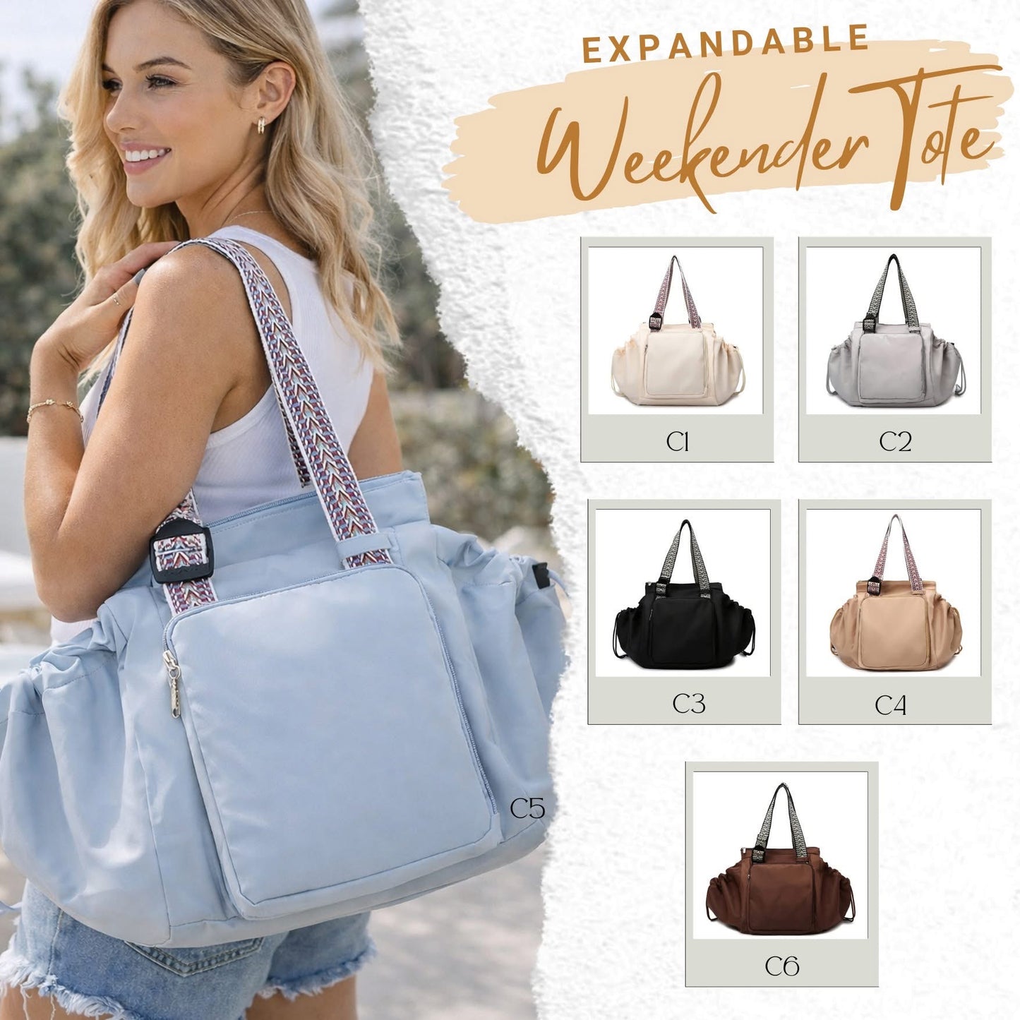 EXPANDABLE WEEKENDER TOTE (PREORDER 6/20)