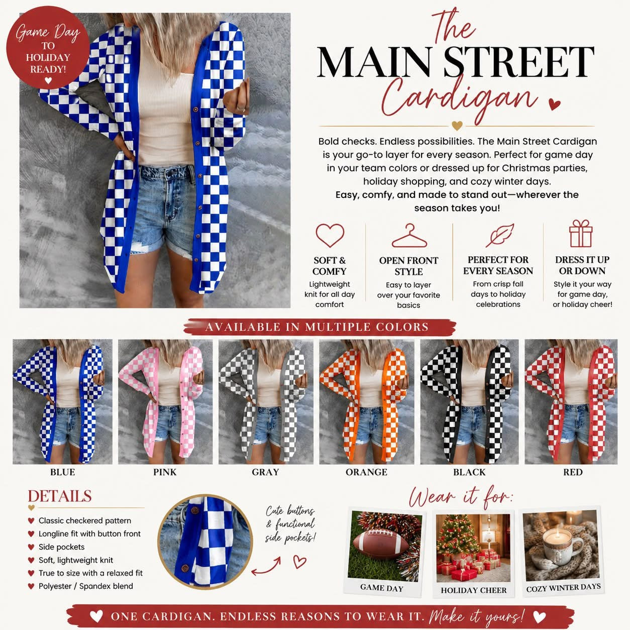 THE MAIN STREET CARDIGAN (PREORDER 9/12)