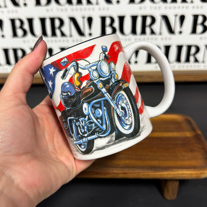 MOTORCYCLE MUG {THRIFTY FLAMES}