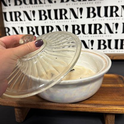 LARGE IRIDESCENT DISH {THRIFTY FLAMES}