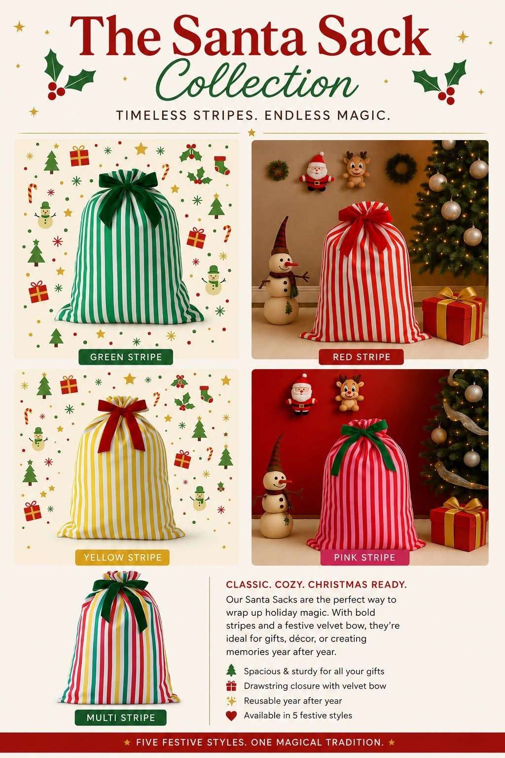 THE STRIPED SANTA BAG COLLECTION (PREORDER 9/12)