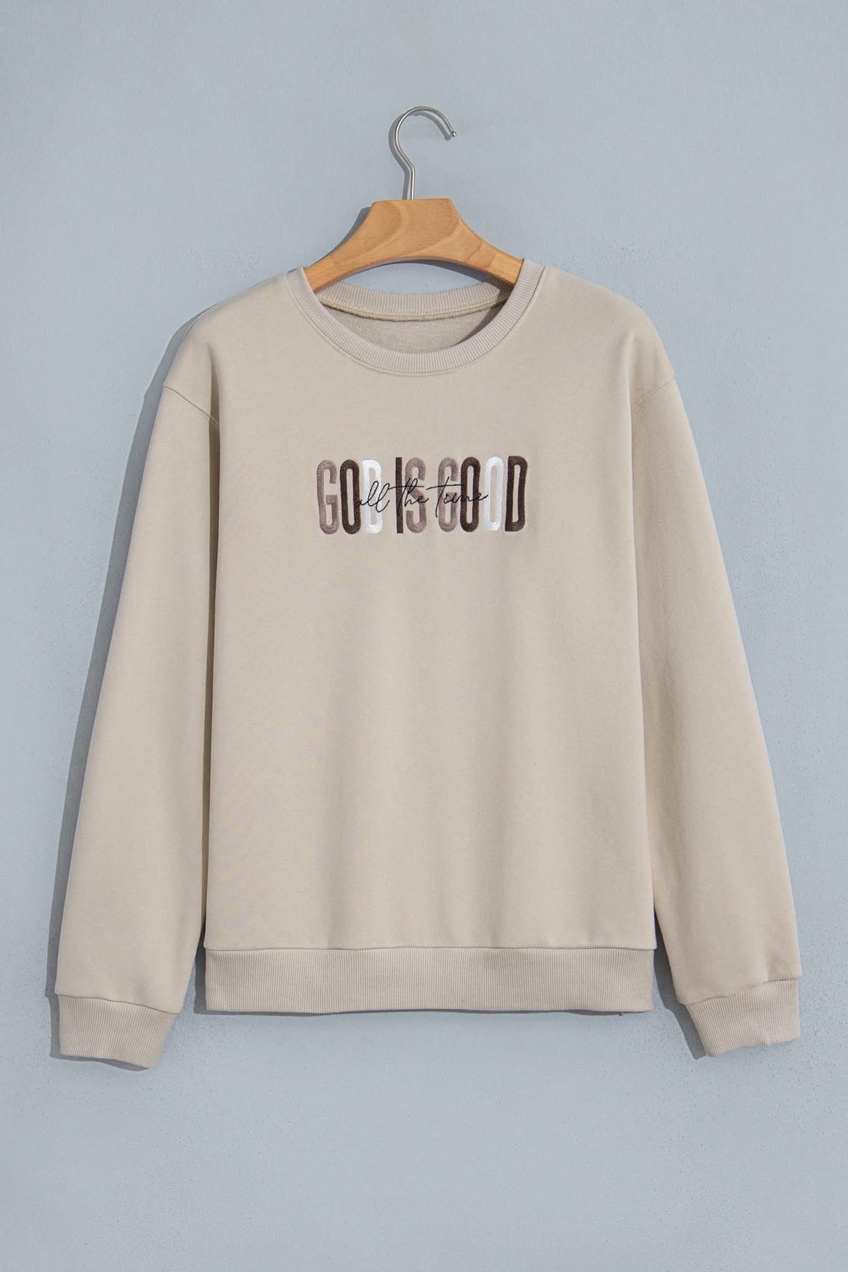 GOD IS GOOD EMBROIDERED CREW (PREORDER 9/26)