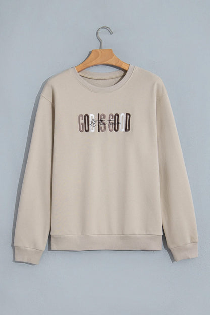 GOD IS GOOD EMBROIDERED CREW (PREORDER 9/26)