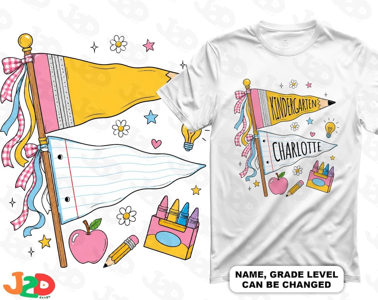 CUSTOM FLAGS NAMES + GRADES (BACK TO SCHOOL SHOPPE DROP)
