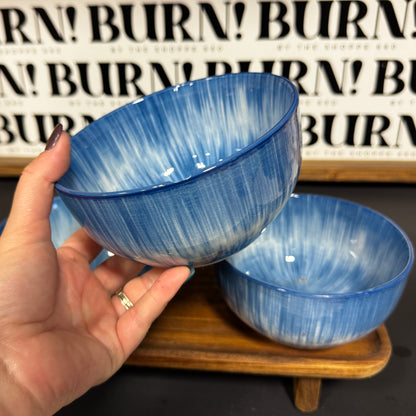 BIG BLUE BOWLS {THRIFTY FLAMES}