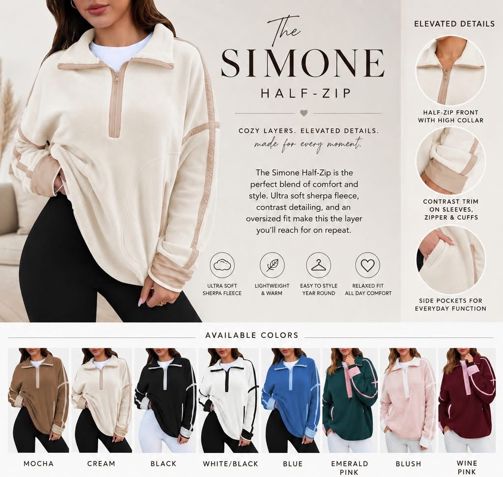 THE SIMONE HALF-ZIP (PREORDER 9/12)