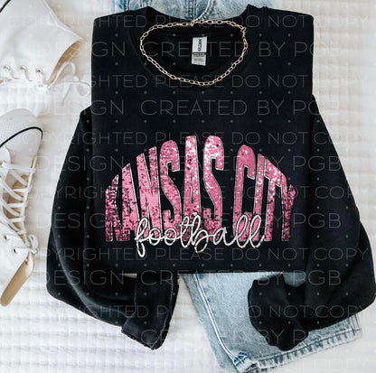PINK GLITTER KANSAS CITY FOOTBALL (SHOPPE SAMPLE)