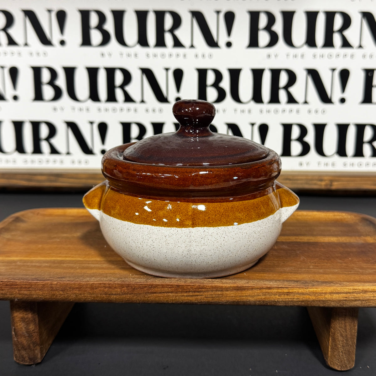 SOUP CROCK WITH LID {THRIFTY FLAMES}