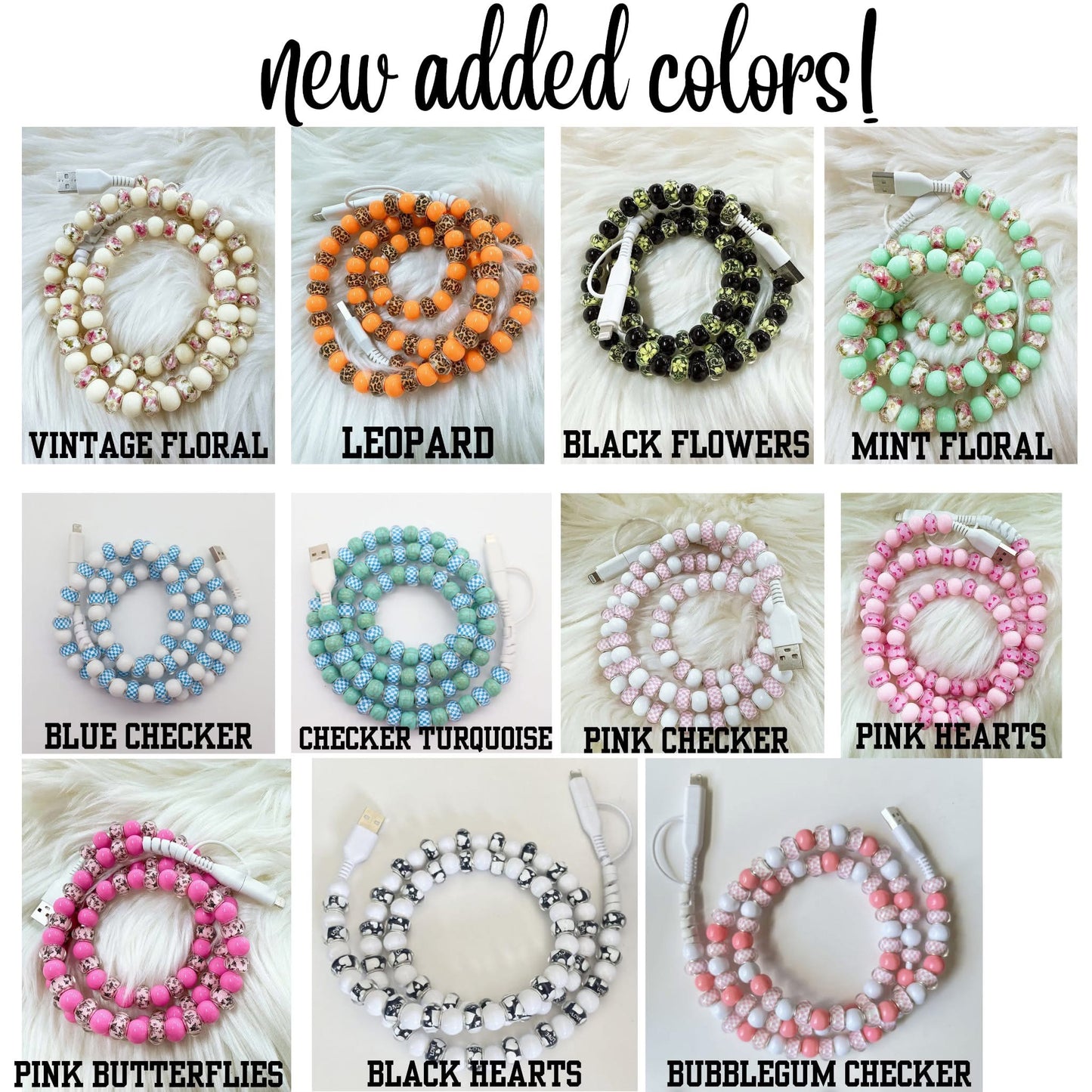 BEADED PHONE CHARGERS (PREORDER 7/4)