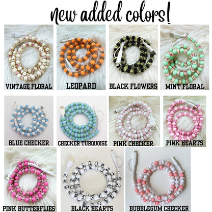 BEADED PHONE CHARGERS (PREORDER 7/4)