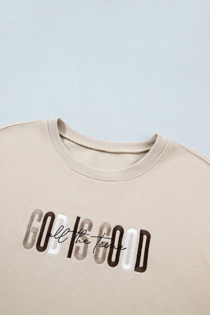 GOD IS GOOD EMBROIDERED CREW (PREORDER 9/26)