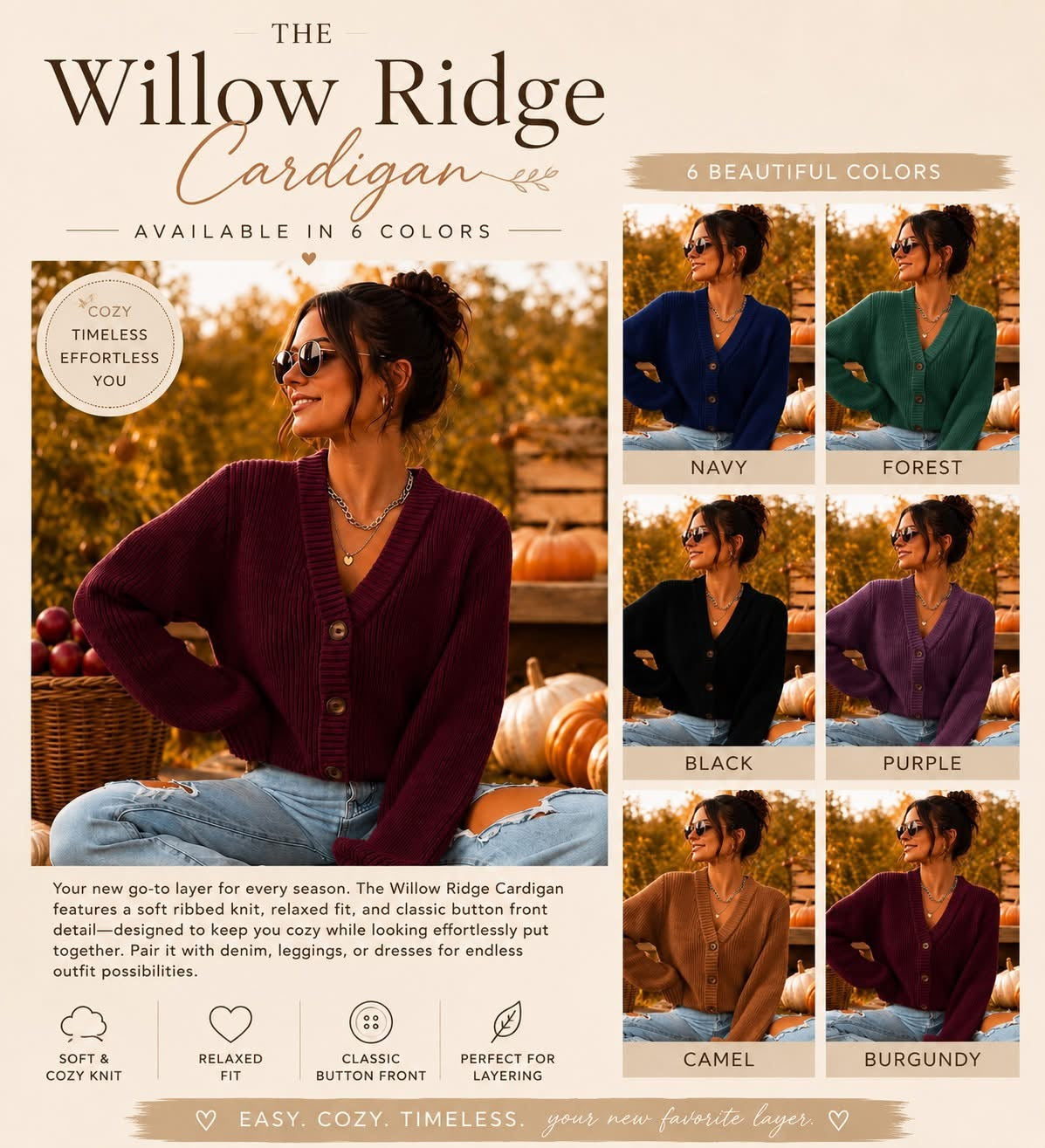 THE WILLOW CARDIGAN (PREORDER 8/8)