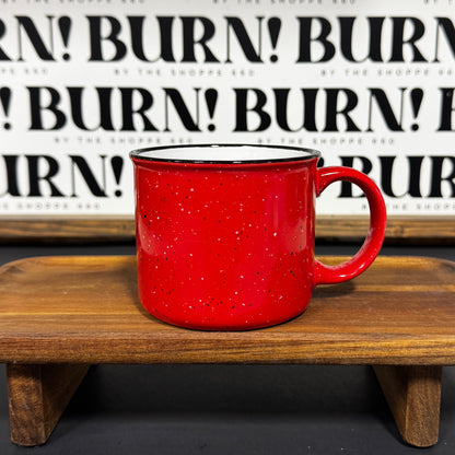 RED SPECKLED MUG {THRIFTY FLAMES}