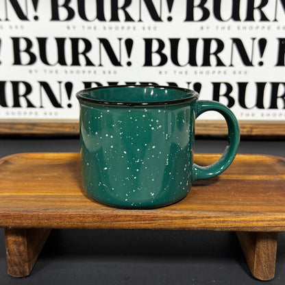 SPECKLED GREEN MUG {THRIFTY FLAMES}