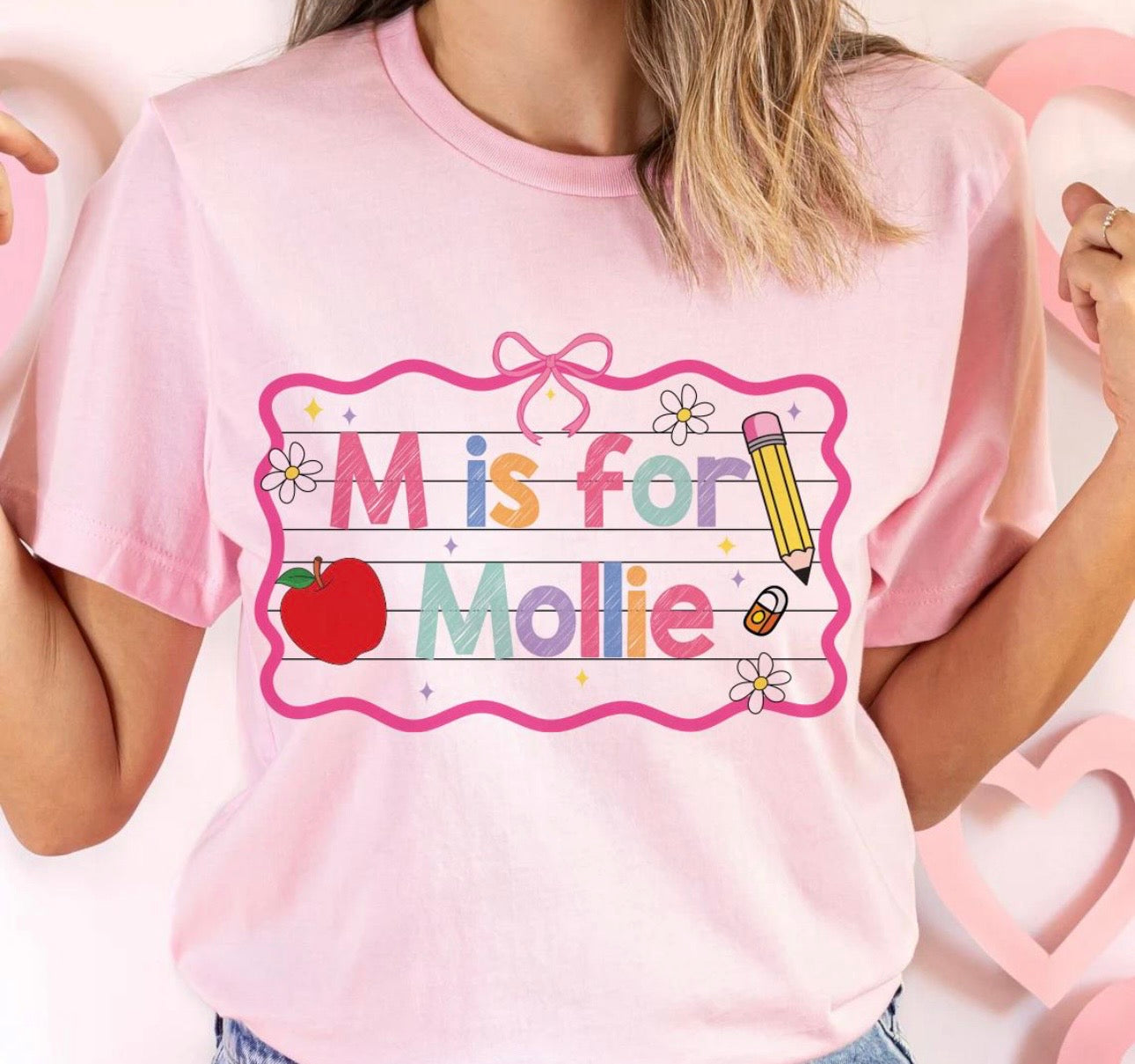 CUSTOM LETTER IS FOR NAME (BACK TO SCHOOL SHOPPE DROP)