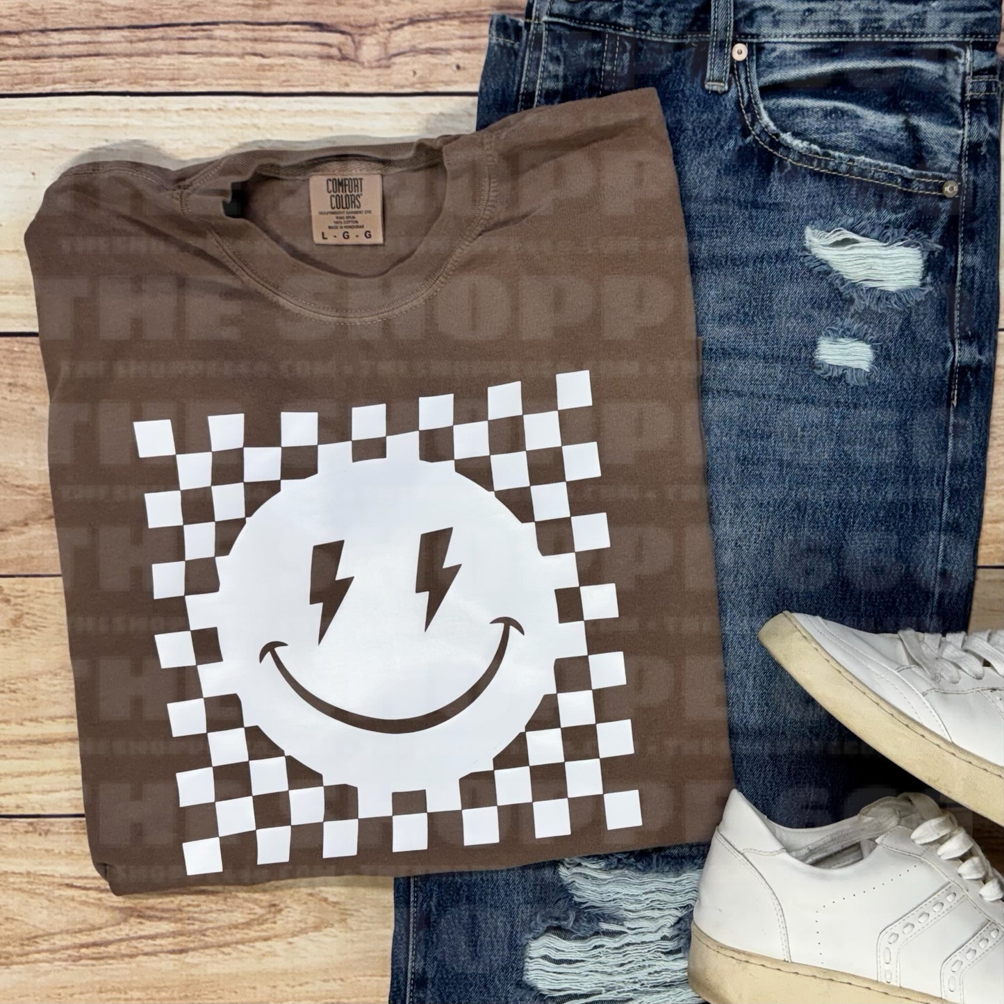 CHECKERED + LIGHTNING HAPPY FACE
