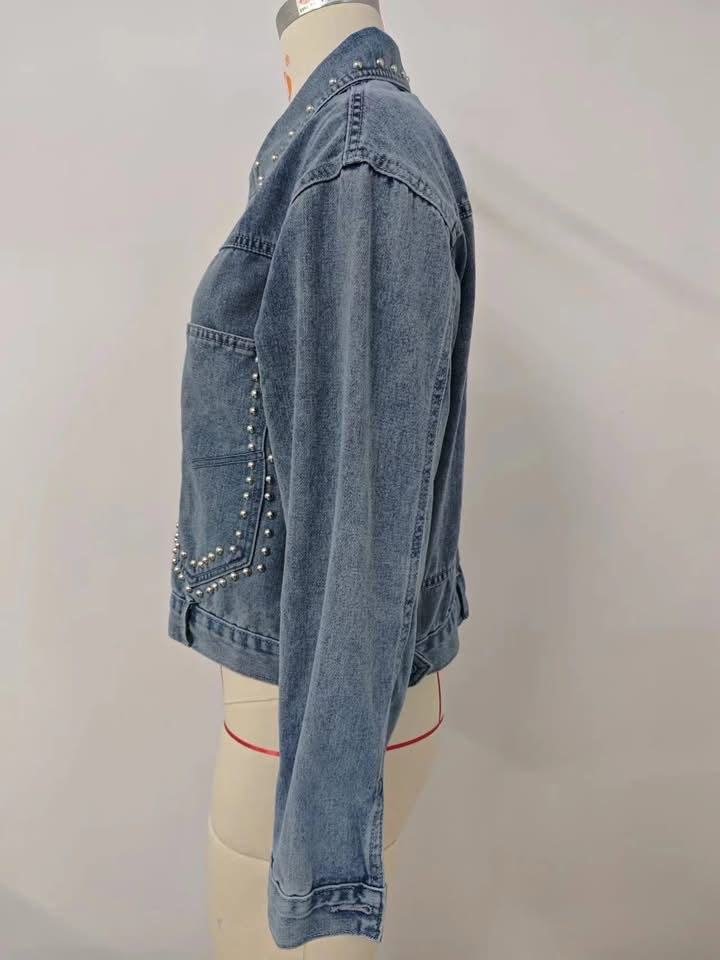 STUDDED JEAN JACKET (PREORDER 8/8)