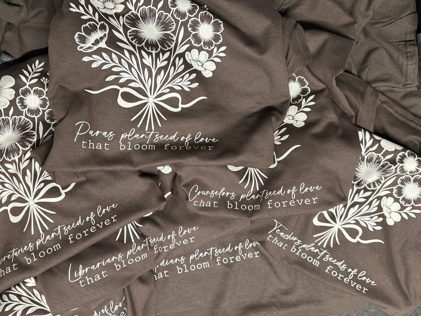 CUSTOM SCHOOL STAFF PLANT SEEDS OF LOVE THAT BLOOM FOREVER